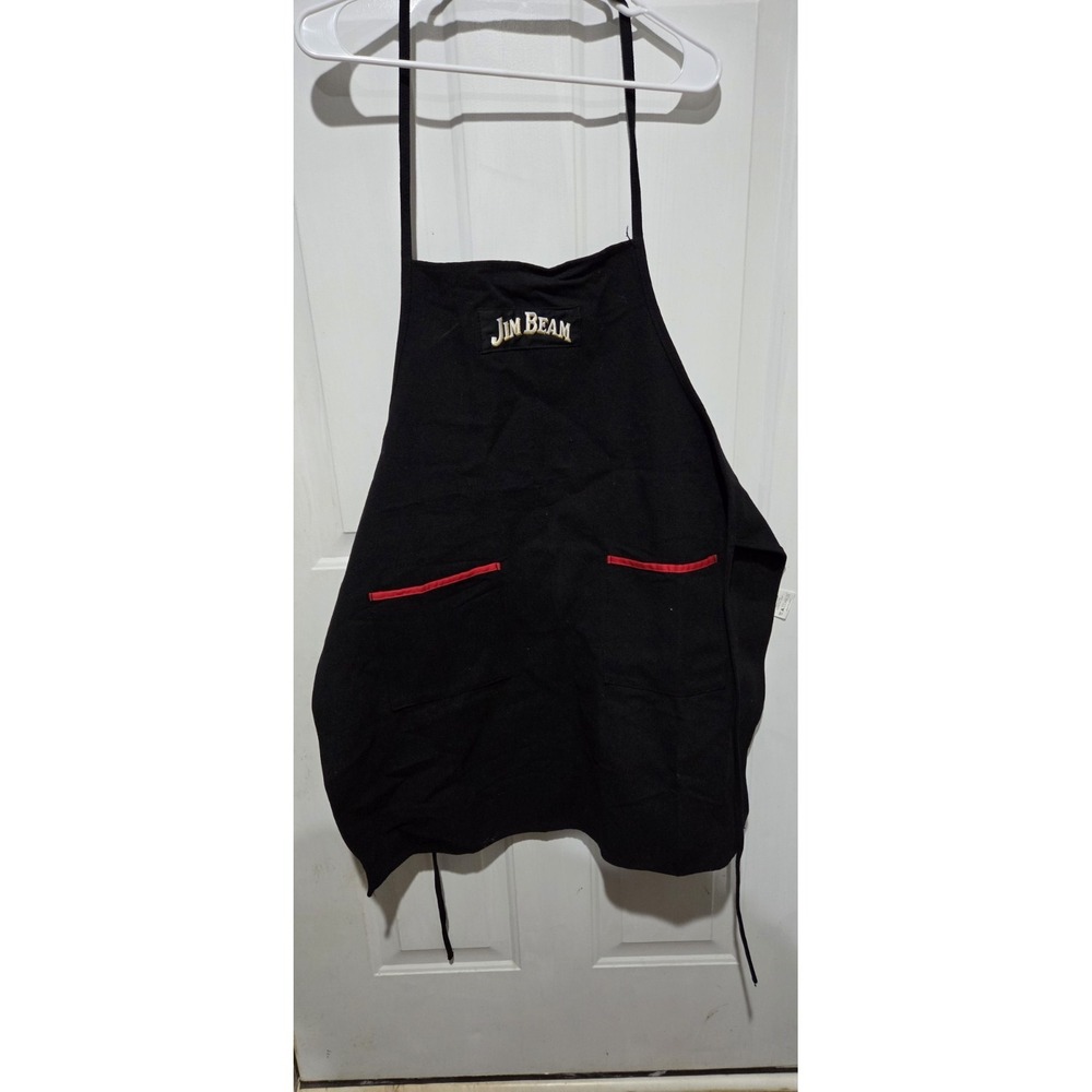 Jim Beam Embroidered Heavy Duty Classic Dad Grilling Apron Pockets Black